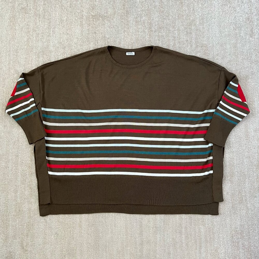 Mersea Amour Striped Sweater With Heart Elbow Patch OS